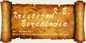 Kristijan Birčaković vizit kartica